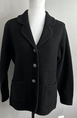 VTG Deane & White Womens Small Pure Wool Jacket Button Up Collared Coat Pockets